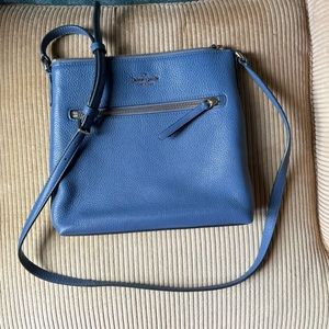 NWOT Kate Spade Smokey Blue Pebbled Leather Crossbody